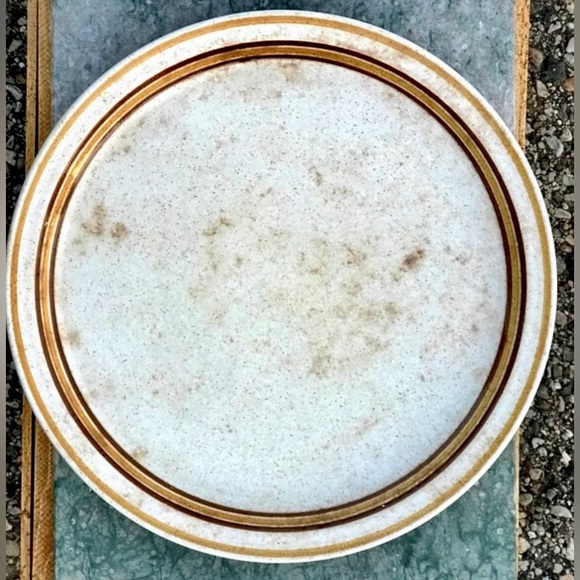 Rare Vintage Irish BRENDAN ERIN STONE Striped Mottled Chop Plate Arklow Ireland - Picture 6 of 10